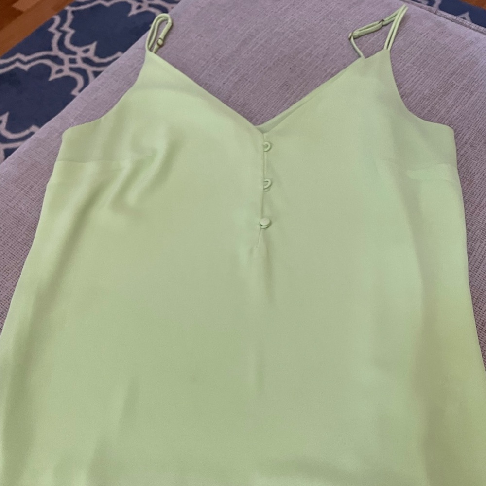 Spaghetti strap tank top, lime yellow color
